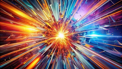 An Abstract Burst of Color and Light, Exploding with Energy and Intensity, Evoking a Sense of Motion and Dynamism