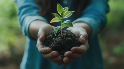 Eco-friendly earth, environmental saving with tree care planting and CSR go green concept on volunteering hands for World environment day