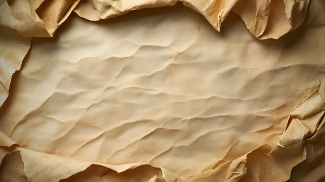 Crinkled parchment with faded ink markings, nostalgic background texture evoking old-world sophistication