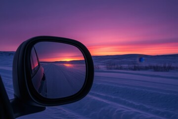 A round or oval mirror with a reflection of the blue sky and white clouds. Close-up. Isolated on a white background. Beautiful simple AI generated image