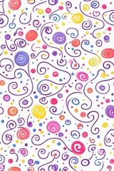 Colorful Swirls and Dots Pattern Abstract Gradient Background with Copy Space
