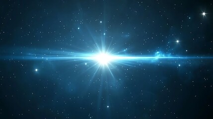 Naklejka premium Bright Star in a Galaxy Minimalist White Background with Space for Text