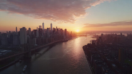 Fototapeta premium sunrise over the city
