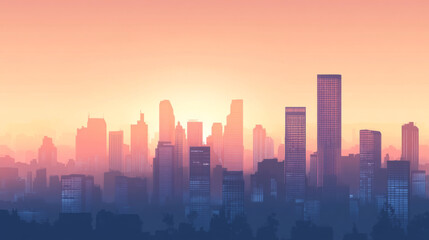 Fototapeta premium sunset over the city