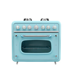 Fototapeta premium Pastel blue modern countertop oven isolated on a transparent background.