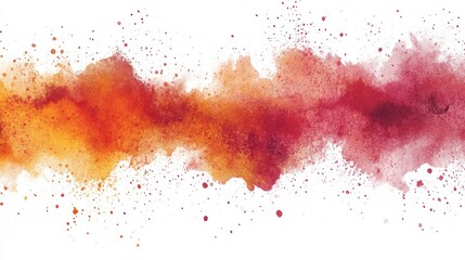Obraz premium Colorful watercolor splash in orange and red on a white isolated background.