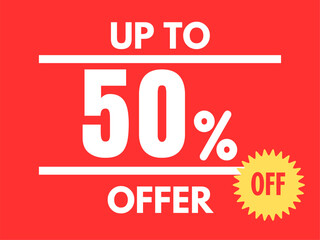 Up to 50 percent offer