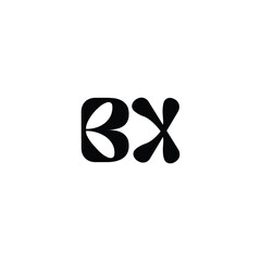 BX monogram logo design letter text name symbol monochrome logotype alphabet character simple logo