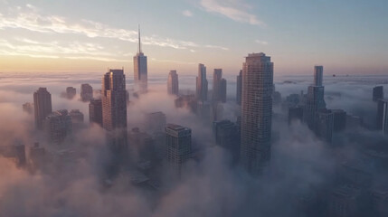 Fototapeta premium city at night with mist