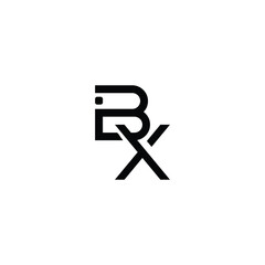BX monogram logo design letter text name symbol monochrome logotype alphabet character simple logo