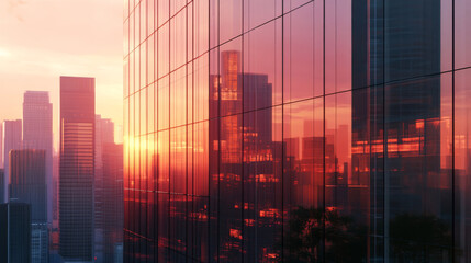 Obraz premium sunset in the city