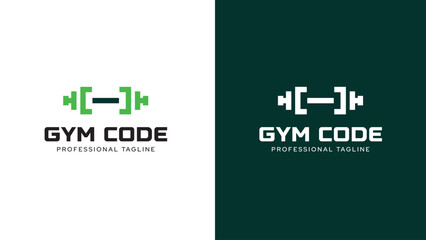 Gym Code Logo Vector Design