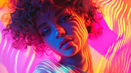 Retro-cool digital artwork with vibrant rainbow colors and hypnotic spiral patterns