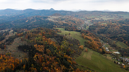 Obraz premium autumn in the mountains.Czech Republic, Prysk, Stredni vrch