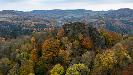 Fototapeta premium autumn in the mountains.Czech Republic, Prysk, Stredni vrch