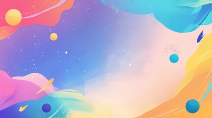 Naklejka premium Vibrant Abstract Cosmos: A Kaleidoscopic Journey through the Heavens