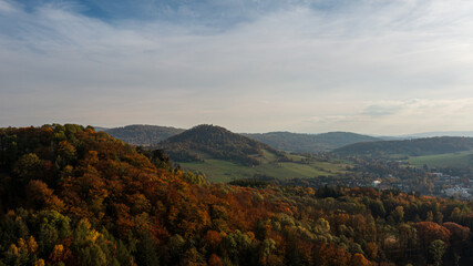 Fototapeta premium autumn in the mountains. Czech Republic, Ceska Kamenice, Jehla 
