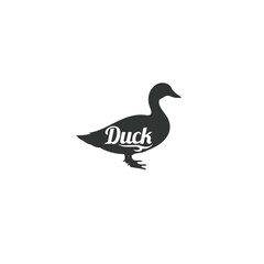 Duck icon logo flat vector design