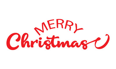 Merry Christmas hand lettering calligraphy isolated on white background. Vector illustration . EPS 10/AI