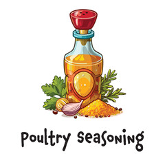 Vector Oil Painting Poultry Seasoning Spice