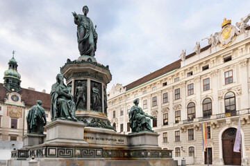 Emperor Franz Monument  in front of the Amalienburg at the Hofburg Palace, Vienna