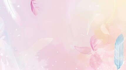 Pastel colour feather abstract background offers a soft and dreamy aesthetic. A captivating blend of colors and textures that evokes a sense of tranquility.