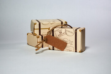 cardboard travel suitcases