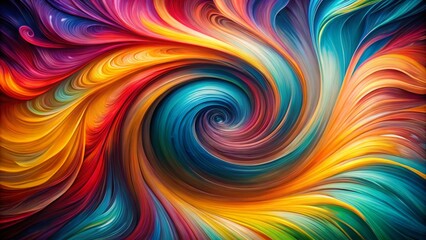 Close-Up of a Vivid Swirl Design Painting with Long Exposure Effect for Art Enthusiasts and Abstract Decor
