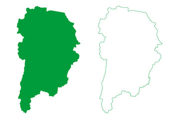 Fototapeta premium Licinio de Almeida municipality (Bahia state, Municipalities of Brazil, Federative Republic of Brazil) map vector illustration, scribble sketch Licinio de Almeida map