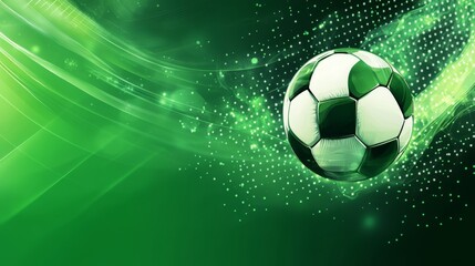 Obraz premium Soccer banner design with a green theme and abstract background, perfect for football and sports layouts. 