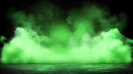 Green Smoke Background Clean Blank Canvas with Empty Space for Designs