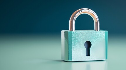 Naklejka premium A shiny padlock sits on a smooth surface, symbolizing security and protection against unauthorized access.