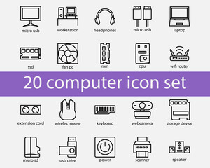 computer icon set element