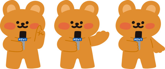 뉴스를 전달하는 곰돌이 기자