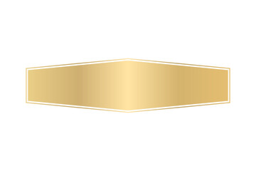 Gold label isolated on transparent background. Golden empty label for text, design, decoration, tags. Luxury border, frame, ribbon, label png. Cut out