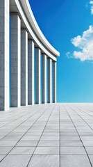 Obraz premium Minimalist Architectural Design with Columns and Sky