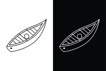 Canoe icon on White Background Vector Art Illustration on white background.