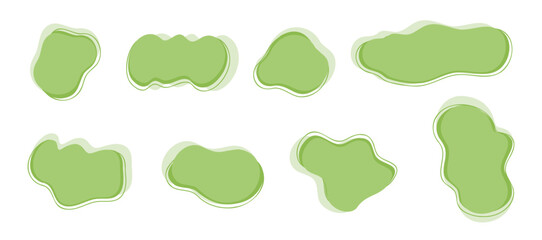 trendy abstract green freeform shape graphic element vector set for decorating artwork