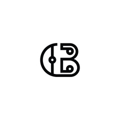 CB monogram logo design letter text name symbol monochrome logotype alphabet character simple logo