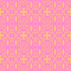  Pink Peony and Orange Blossom Harmony Seamless pattern