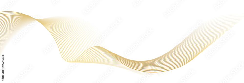 Poster luxury abstract gold wavy line pattern (guilloche curves) with copy space. elegant golden color smoo