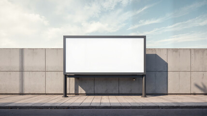 Obraz premium Blank outdoor billboard mockup against concrete wall