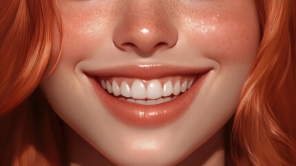 Obraz premium Bright smile with relaxed eyes, dimples showing, capturing a moment of genuine kindness and warmth