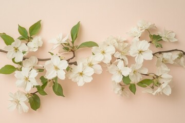 Elegant White Flowers on Soft Pink Background