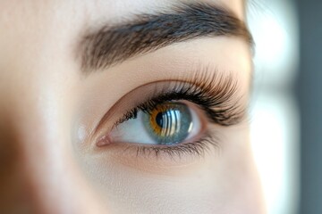 Obraz premium Close-up of Eye with Luscious Eyelashes and Detail