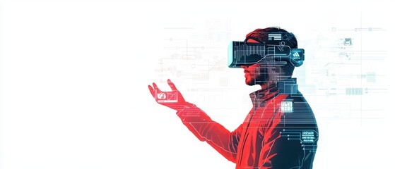 A person using virtual reality technology, showcasing an immersive digital experience.