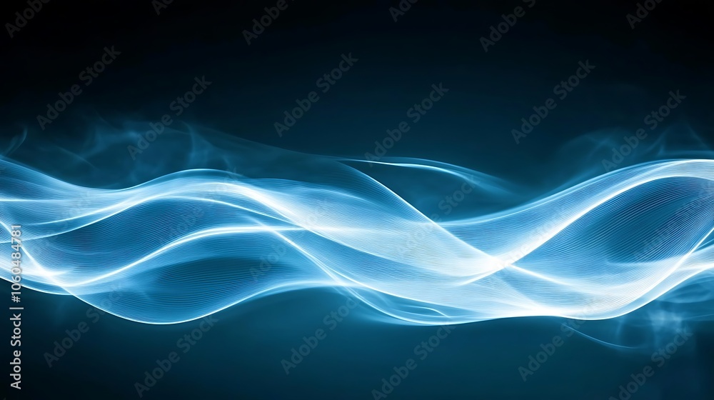 Aufkleber abstract blue wave background subtle blur background with space for custom text