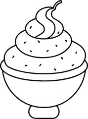 Delicious ice cream outline icon vector