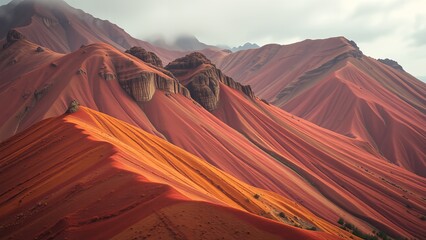 Naklejka premium Red mountains