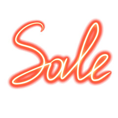 Sale sign neon text